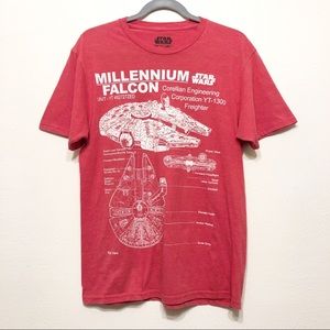 Star Wars Red Millennium Falcon T-Shirt - Medium
